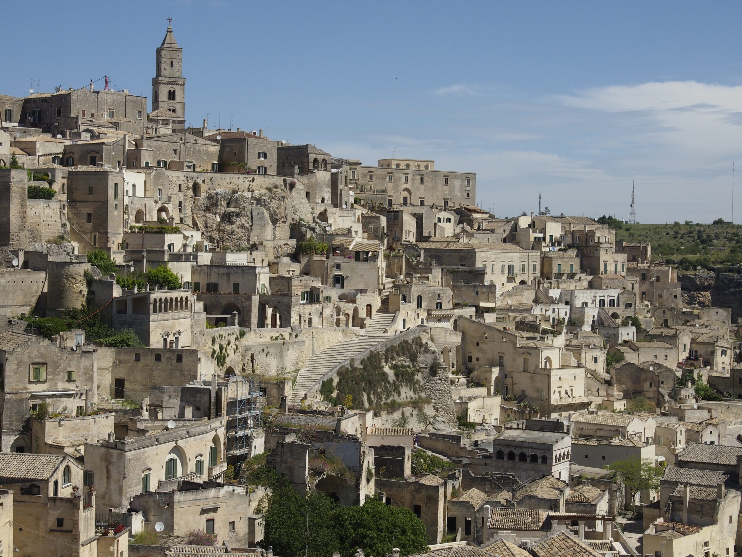 Cave houses in the Sassi, cut into the limestone